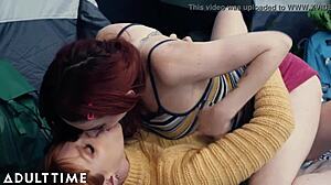 Lesbians enjoy outdoor fun and hardcore tribbing together