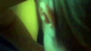 Petite blonde gets a facial from a big cock