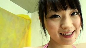 Amateur Japanese girl shows off her swimsuit in this video