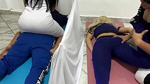 Blindfolded and trusting for a steamy amateur massage