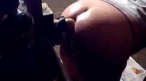 A skinny dildo for some hot anal action