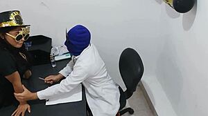 Masked doctor seduces nurse at New Year's Eve party