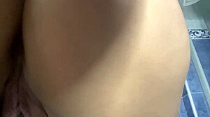 Beautiful Latina stepmother caught in the act in the bathroom