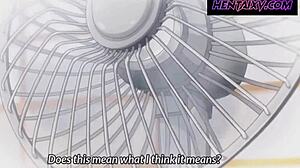 Young woman masturbates in the bathroom and gets an anime-style creampie