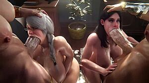 Hentai group sex with futanari and anal action