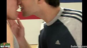 Muscular men of the gay porn video are athletic and have great anal sex