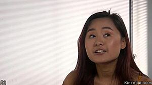 Petite Asian girl is treated as a sex slave by a man with big dick