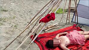 Nudist beach antics lead to intense outdoor orgasms