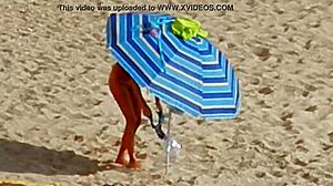 Secret agent in bikini on the beach in Greece