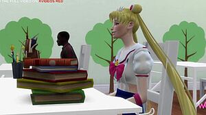 Sailor Moon cheats with classmates in 3D hentai cartoon