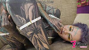 Tattooed babe enjoys hardcore anal sex with no vaginal penetration