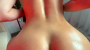 Young beauty gets a creamy surprise from deep strokes