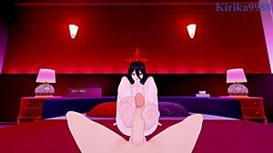 Kurosaki and Hanekawa's steamy encounter in Blue Archive