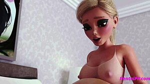 3D animated porn with a young blonde futanari and her family