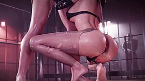 Maledom 3D sex with animated blowjob and ass fucking