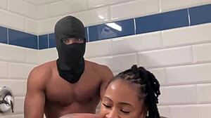 Big tits bouncing while getting fucked in the ass in the shower