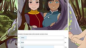 Animated hentai game with a dating simulation and four elements training