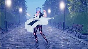 Beautiful anime character performs a dance routine and has sexual intercourse