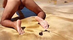 Hot amateur Ladysilva shows off her curves on the beach