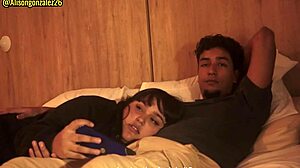 Watching chubby shemale get extreme facial cumshot in POV