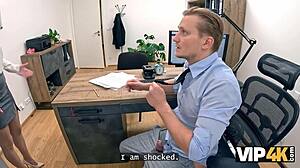 Naughty secretary helps boss to achieve multiple orgasms