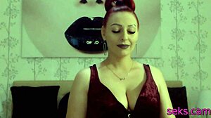 Amateur redhead dominatrix takes control on webcam
