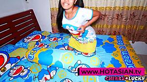 Thai beauty gets naughty with her toys
