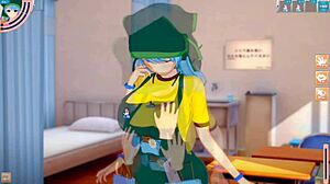 Japanese goddess gets a handjob and blowjob in Hentai game