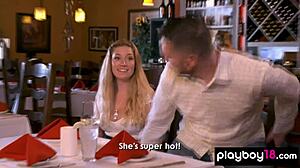 Big tits and deep throat action in an amateur couple's threesome