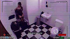 POV video of a young brunette pornstar in lingerie doing cowgirl and doggystyle
