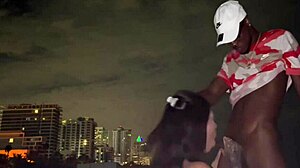 Latina babe gets blacked by big black cock in public