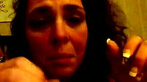 Amateur girlfriend gives boyfriend jerk off instructions and plays with her fat ass