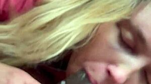 Big black cock girl gives a fantastic blowjob