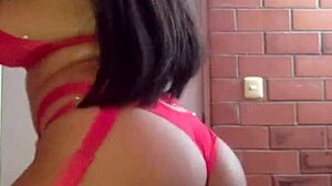 Big-titted brunette Cinthya Campos pleasures herself with her fingers