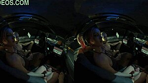 Sensual threesome in a car with lesbian handjobs and fingering