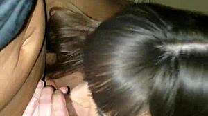 Milf with creamy skin gives deep throat blowjob