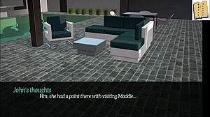 A game walkthrough featuring a blonde teen with small tits in a cartoon porn game