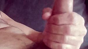 Masturbation on the couch leads to a creamy finish