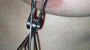 Nipple stimulation and stretching using clamps and toys