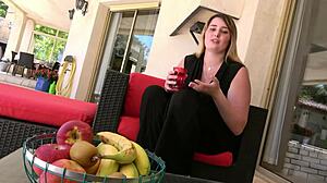 Davina and candies in first threesome with horny girls and a well-endowed guy