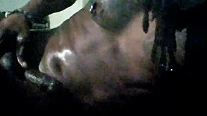 Handsjob and nipple play in leather harness