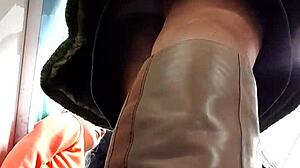 Hidden cam captures girl's skirt as she walks by