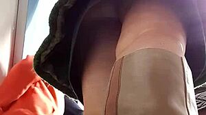 Hidden cam captures girl's skirt as she walks by