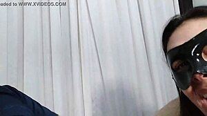 A girl dominates a guy and gives him a messy blowjob
