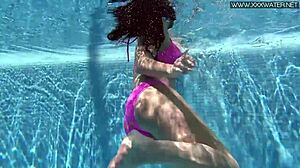 Slender Jessica Lincoln enjoys poolside fetish play in sultry bikini