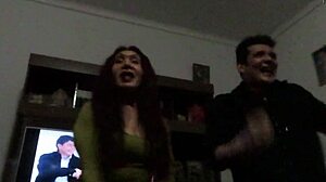 A sultry mature woman and her son-in-law engage in an erotic dance performance
